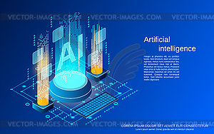 Artificial intelligence vector concept - color vector clipart