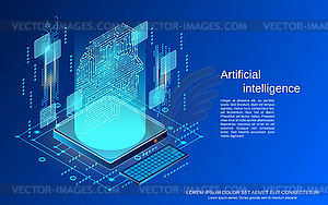 Векторная концепция искусственного интеллекта - векторный дизайн