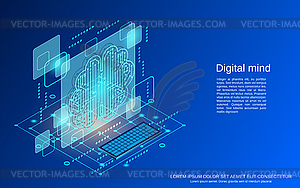 Digital mind vector concept - vector clip art