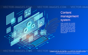 Векторная концепция системы управления контентом - векторный клипарт