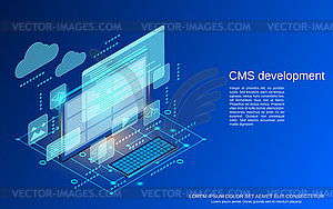 Концепция вектора разработки CMS - изображение в векторном формате