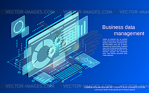 Business data management vector concept - vector image