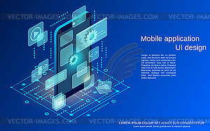 Mobile application UI design vector concept - vector clipart
