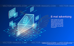 Векторная концепция рекламы по электронной почте - изображение в векторе / векторный клипарт