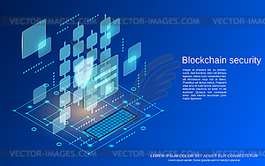 Blockchain security vector concept - vector clipart