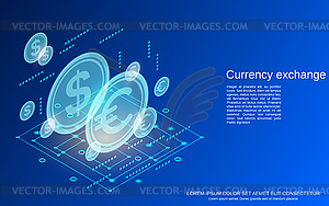 Концепция вектора обмена валюты - цветной векторный клипарт