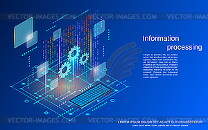 Information processing vector concept - vector image