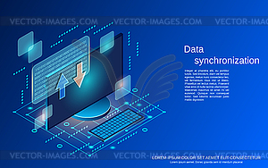 Data synchronization vector concept - vector clipart