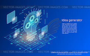 Векторная концепция генератора новых идей - векторный клипарт EPS