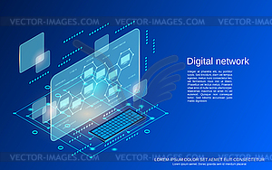 Digital network vector concept - vector clipart