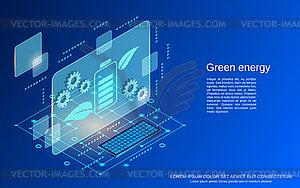 Green energy vector concept - color vector clipart