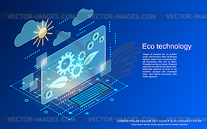 Eco technology vector concept - vector clip art