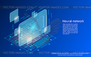 Neural network vector concept - royalty-free vector clipart
