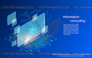 Концепция вектора информационных вычислений - стоковый клипарт