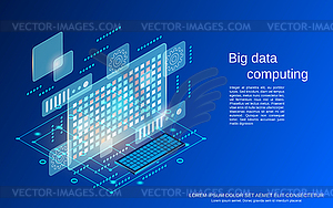 Big data computing vector concept - color vector clipart