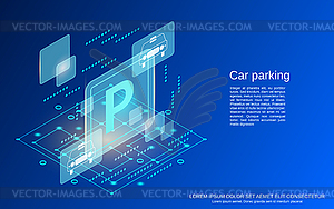 Car parking vector illustration - vector clipart