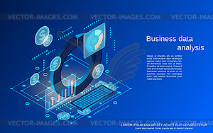 Векторная концепция анализа бизнес-данных - векторный клипарт EPS