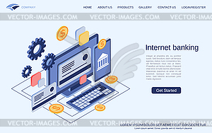 Internet banking vector concept - vector clipart