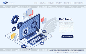 Bug fixing vector concept - vector clipart