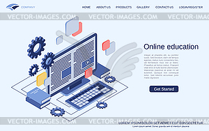 Online education vector concept - royalty-free vector image