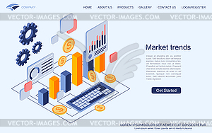 Market trends analysis vector concept - vector clip art