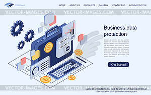 Business data protection vector concept - vector clipart