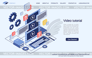 Video tutorial vector concept - vector image