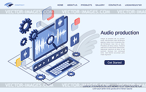 Audio production vector concept - vector clip art