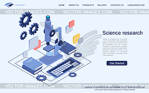 Science research vector concept - vector clip art