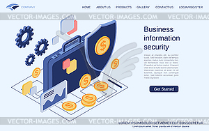 Business information security vector concept - vector clip art