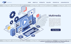 Multimedia processing vector concept - vector image