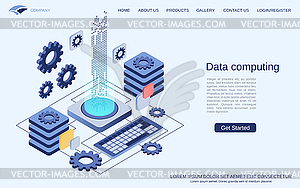 Data computing vector concept - vector image