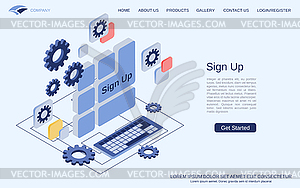 Sign up vector concept - vector image