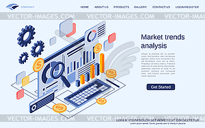 Market trends analysis vector concept - vector clip art