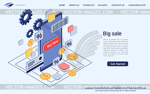 Big sale vector concept - vector clip art