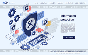 Information protection vector concept - vector image