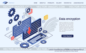 Data encryption vector concept - vector clip art