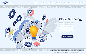 Cloud technology vector concept - vector clipart