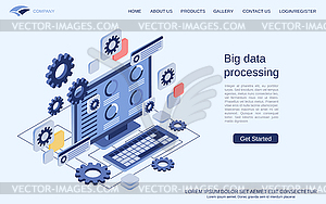 Big data processing vector concept - vector clipart / vector image
