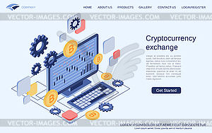 Cryptocurrency exchange vector concept - vector clipart