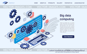 Big data computing vector concept - vector image