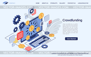 Crowdfunding vector concept - vector clipart