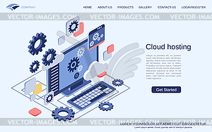 Cloud hosting vector concept - vector clipart