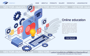 Online education vector concept - vector image