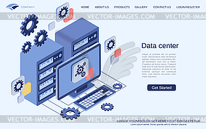 Data center vector concept - vector image