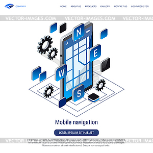 Mobile navigation vector concept - vector clip art