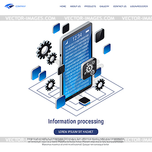 Information processing vector concept - vector image