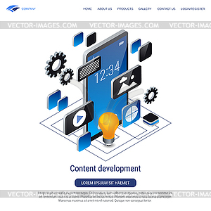 Content development vector concept - vector image