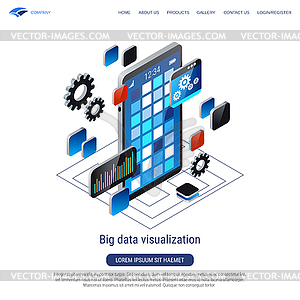 Векторная концепция визуализации больших данных - клипарт в формате EPS