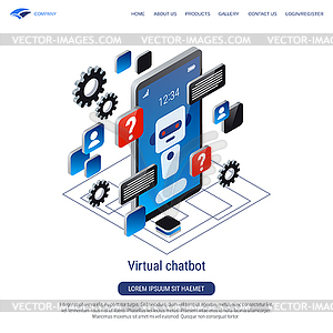 Virtual chatbot vector concept - vector clipart